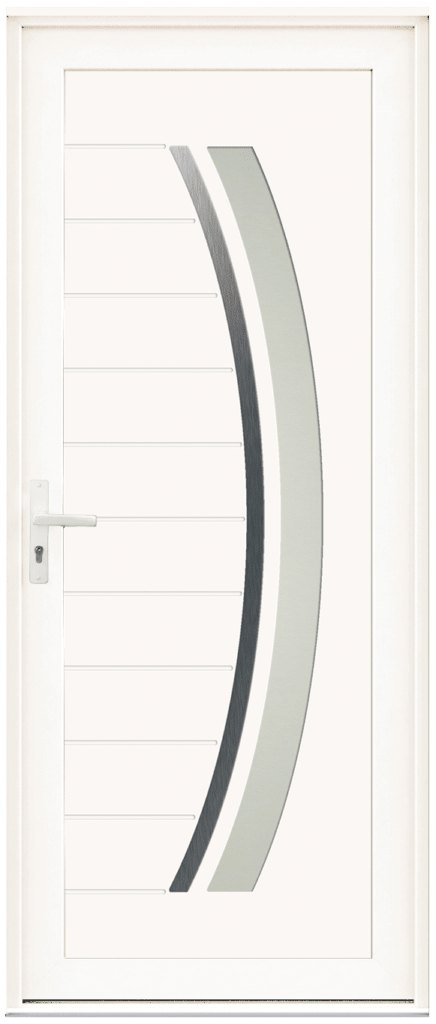 Porte d’entrée PVC SYbaie, modèle ALDÉO blanc